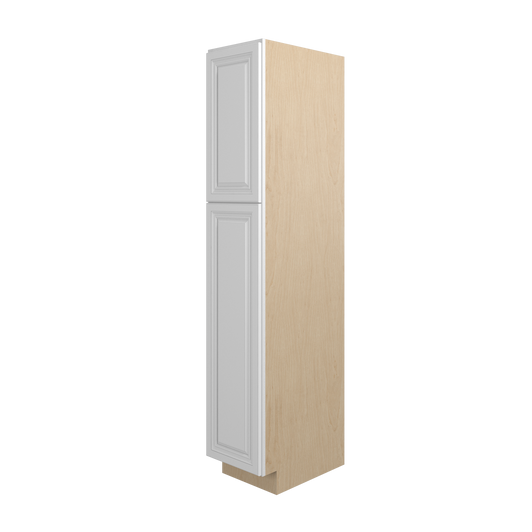DAMASCUS Ready to Assemble 15 in. W x 84 in. H x 24 in. D Plywood Tall Cabinet w/(3) Roll-out Trays in French Vanilla | Kunal Kitchens