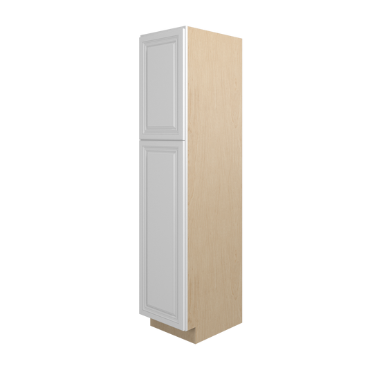 DAMASCUS Ready to Assemble 18 in. W x 84 in. H x 24 in. D Plywood Tall Cabinet w/(4) Roll-out Trays in French Vanilla | Kunal Kitchens