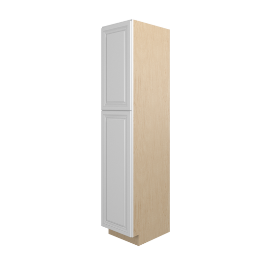 DAMASCUS Ready to Assemble 18 in. W x 90 in. H x 24 in. D Plywood Tall Cabinet w/(1) Roll-out Tray in French Vanilla | Kunal Kitchens