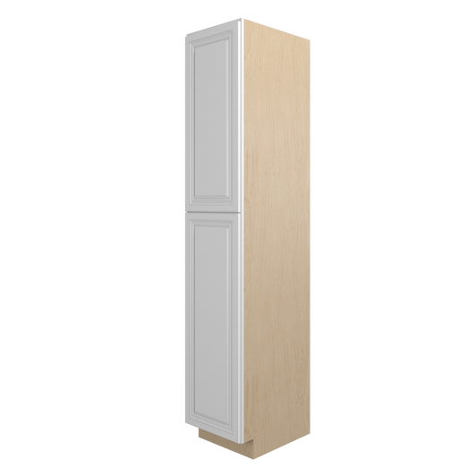 DAMASCUS Ready to Assemble 18 in. W x 96 in. H x 24 in. D Plywood Tall Cabinet w/(4) Roll-out Trays in French Vanilla | Kunal Kitchens