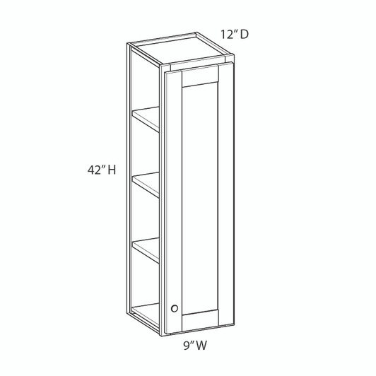 PORTSMOUTH Ready to Assemble 9 in. W x 42 in. H x 12 in. D Plywood Wall Cabinet in Bordeaux | Kunal Kitchens