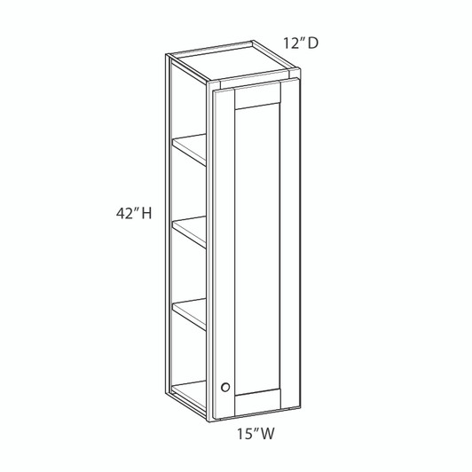 PORTSMOUTH Ready to Assemble 15 in. W x 42 in. H x 12 in. D Plywood Wall Cabinet in Bordeaux | Kunal Kitchens