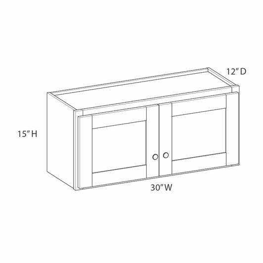 PORTSMOUTH Ready to Assemble 30 in. W x 15 in. H x 12 in. D Plywood Wall Cabinet in Bordeaux | Kunal Kitchens