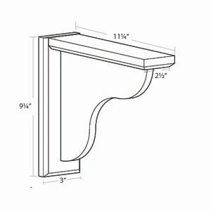 PORTSMOUTH 3 in. W x 9.25 in. H x 11.25 in. D Bar Bracket in Bordeaux | Kunal Kitchens