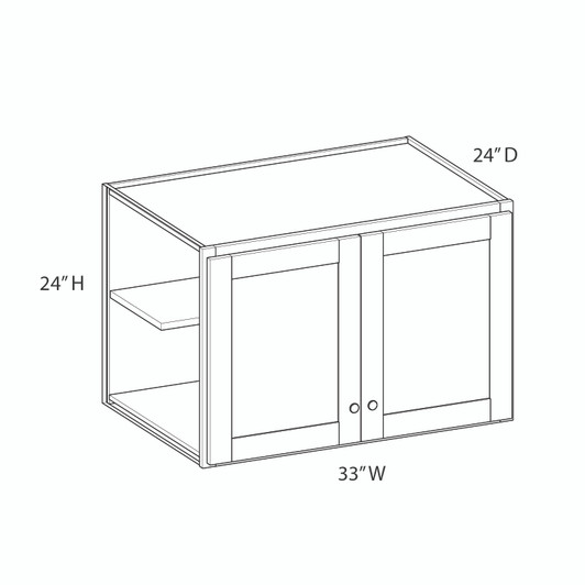 PORTSMOUTH Assembled 33 in. W x 24 in. H x 24 in. D Plywood Wall Cabinet in Bordeaux | Kunal Kitchens