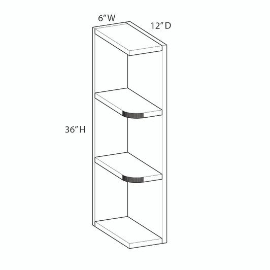 PORTSMOUTH Assembled 6 in. W x 36 in. H x 12 in. D Plywood Wall End Cabinet in Bordeaux | Kunal Kitchens