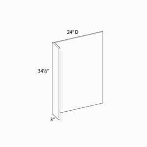 CUMBERLAND 3 in. W x 34.5 in. H x 24 in. D Dishwasher Panel w/3" Return in Painted Stratus | Kunal Kitchens