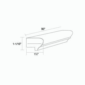 CUMBERLAND 12 in. W x 34.5 in. H x 24 in. D Light Rail Molding in Painted Stratus | Kunal Kitchens