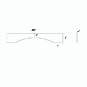 CUMBERLAND 48 in. W x 6 in. H x 0.75 in. D Arched Valance in Painted Stratus | Kunal Kitchens