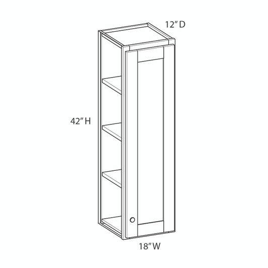 CUMBERLAND Assembled 18 in. W x 42 in. H x 12 in. D Plywood Wall Cabinet in Painted Stratus | Kunal Kitchens
