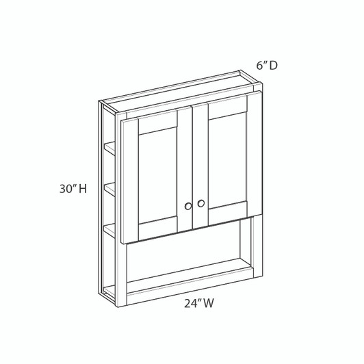 CUMBERLAND Assembled 24 in. W x 30 in. H x 6 in. D Plywood Vanity Cabinet in Painted Stratus | Kunal Kitchens