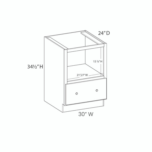 CUMBERLAND Ready to Assemble 30 in. W x 34.5 in. H x 24 in. D Plywood Base Microwave Cabinet in Painted Stratus | Kunal Kitchens