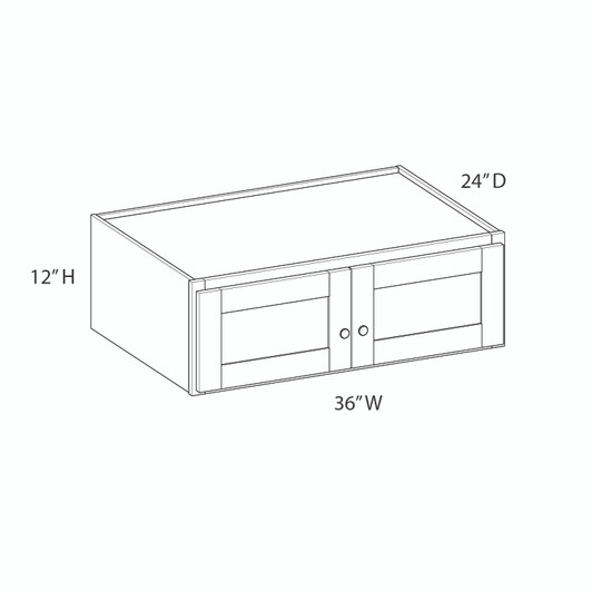 CUMBERLAND Ready to Assemble 36 in. W x 12 in. H x 24 in. D Plywood Wall Cabinet in Painted Stratus | Kunal Kitchens