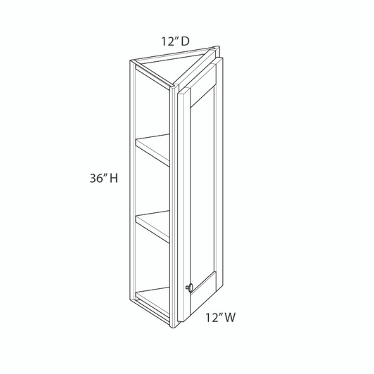 CUMBERLAND Ready to Assemble 12 in. W x 36 in. H x 12 in. D Plywood Wall End Cabinet in Painted Stratus | Kunal Kitchens
