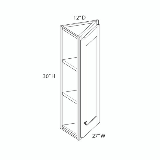 Yorktown Assembled 12 in. W x 30 in. H x 12 in. D Plywood Wall End Cabinet in Walnut | Kunal Kitchens