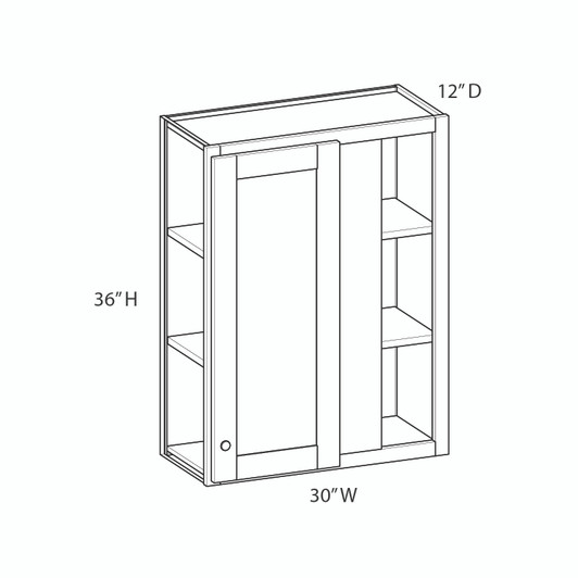 ABERDEEN Assembled 30 in. W x 36 in. H x 12 in. D Plywood Blind Wall Corner Cabinet in Caramel | Kunal Kitchens
