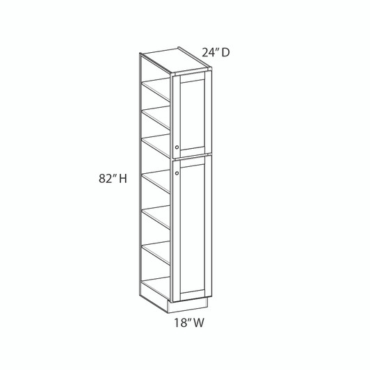 ABERDEEN Assembled 18 in. W x 82 in. H x 24 in. D Plywood Tall Cabinet in Caramel | Kunal Kitchens