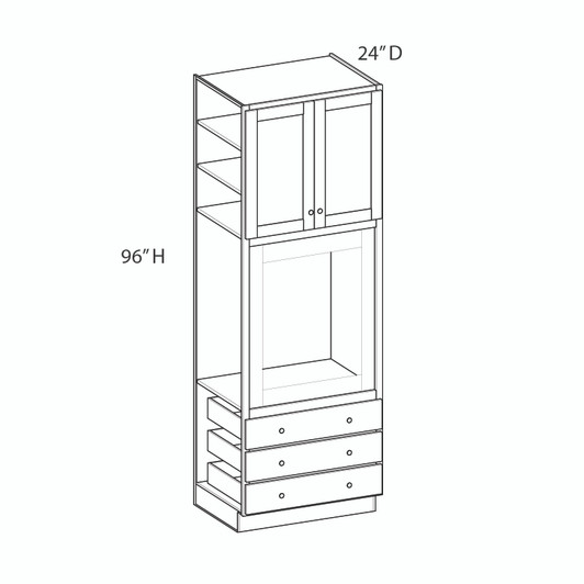 ABERDEEN Assembled 33 in. W x 96 in. H x 24 in. D Plywood Oven Tall Cabinet in Caramel | Kunal Kitchens