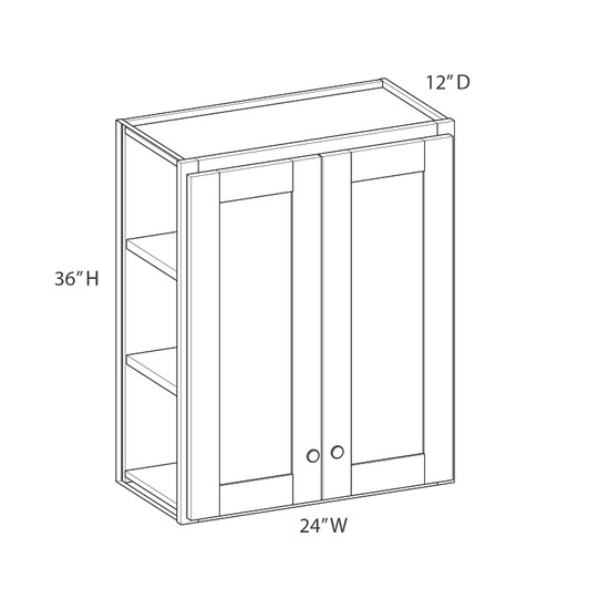 ABERDEEN Assembled 24 in. W x 30 in. H x 12 in. D Plywood Wall Cabinet in Caramel | Kunal Kitchens