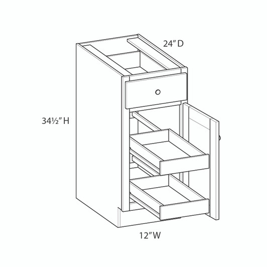 ABERDEEN Ready to Assemble 12 in. W x 34.5 in. H x 24 in. D Plywood Base Cabinet in Caramel | Kunal Kitchens