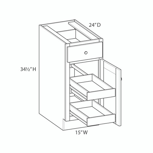 ABERDEEN Ready to Assemble 15 in. W x 34.5 in. H x 24 in. D Plywood Base Cabinet in Caramel | Kunal Kitchens