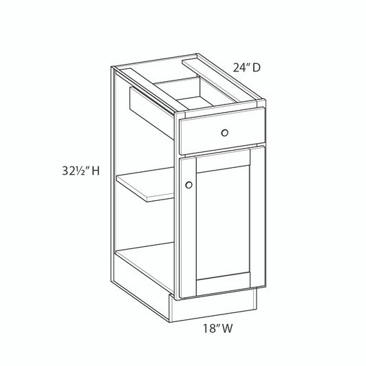 ABERDEEN Ready to Assemble 18 in. W x 32.5 in. H x 24 in. D Plywood Base Cabinet in Caramel | Kunal Kitchens