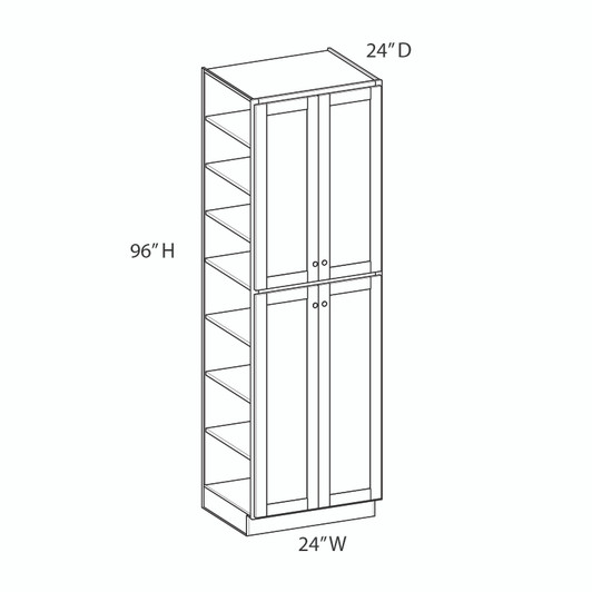 ABERDEEN Ready to Assemble 24 in. W x 96 in. H x 24 in. D Plywood Tall Cabinet in Caramel | Kunal Kitchens