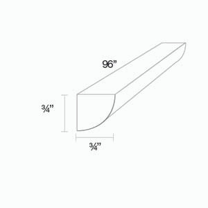 CHARLOTTE 96 in. W x 0.75 in. H x 0.75 in. D Quarter Round Molding in Bordeaux | Kunal Kitchens