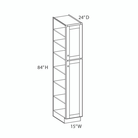 CHARLOTTE Assembled 15 in. W x 84 in. H x 24 in. D Plywood Tall Cabinet in Bordeaux | Kunal Kitchens