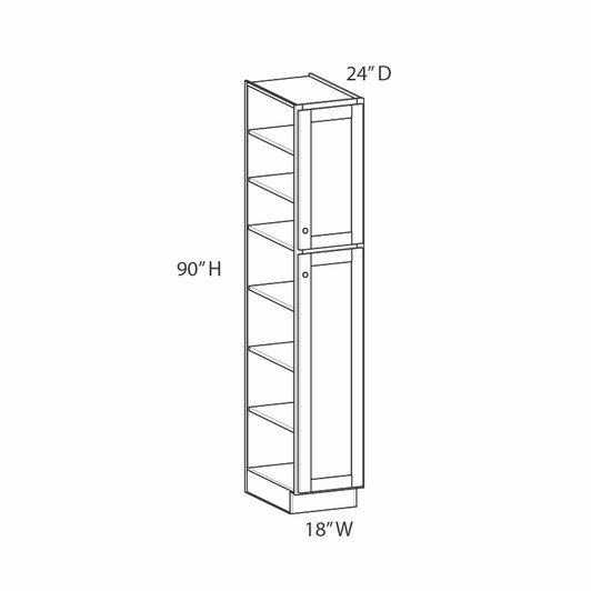 CHARLOTTE Assembled 18 in. W x 90 in. H x 24 in. D Plywood Tall Cabinet in Bordeaux | Kunal Kitchens