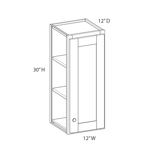 CHARLOTTE Ready to Assemble 12 in. W x 30 in. H x 12 in. D Plywood Wall Cabinet in Bordeaux | Kunal Kitchens