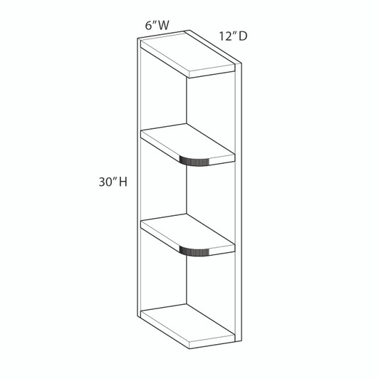 CHARLOTTE Ready to Assemble 6 in. W x 30 in. H x 12 in. D Plywood Wall End Cabinet in Bordeaux | Kunal Kitchens