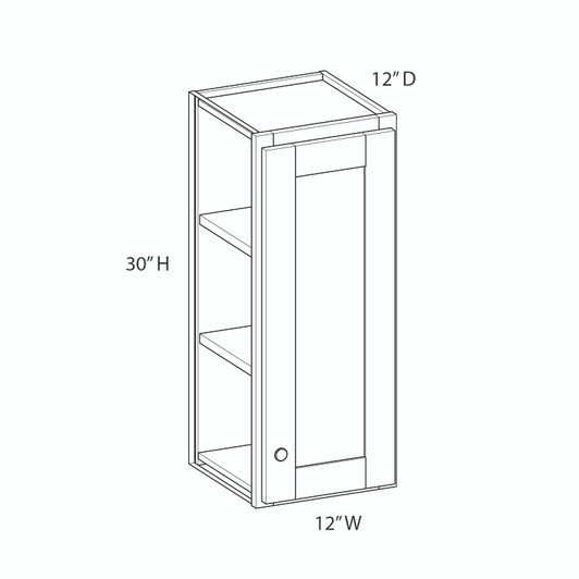 PEMBROKE Assembled 12 in. W x 30 in. H x 12 in. D Plywood Wall Cabinet in Painted White | Kunal Kitchens