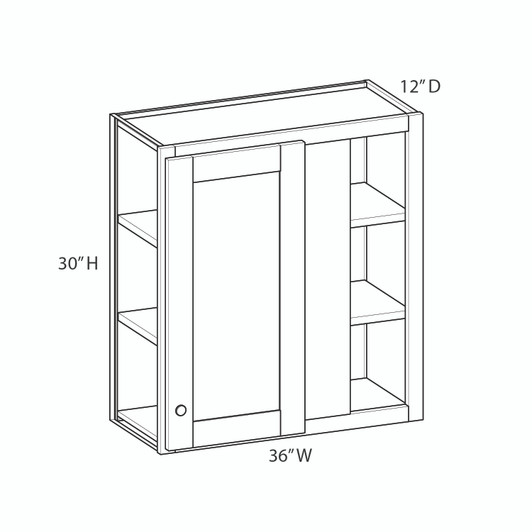 PEMBROKE Ready to Assemble 36 in. W x 30 in. H x 12 in. D Plywood Blind Wall Corner Cabinet in Painted White | Kunal Kitchens