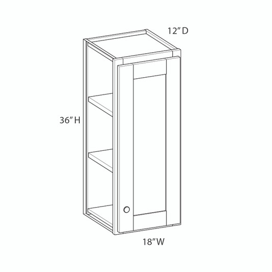 PEMBROKE Ready to Assemble 18 in. W x 36 in. H x 12 in. D Plywood Wall Cabinet in Painted White | Kunal Kitchens