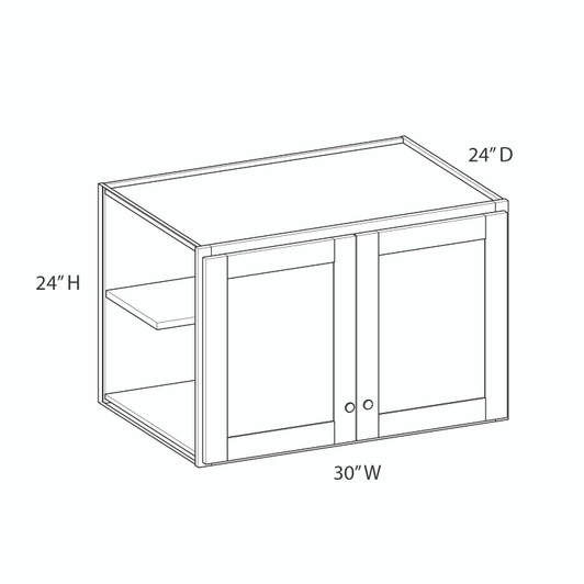PEMBROKE Ready to Assemble 30 in. W x 24 in. H x 24 in. D Plywood Wall Cabinet in Painted White | Kunal Kitchens
