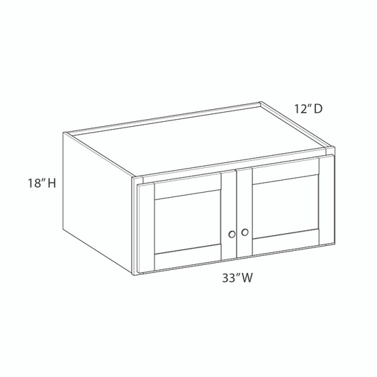 PEMBROKE Ready to Assemble 33 in. W x 18 in. H x 12 in. D Plywood Wall Cabinet in Painted White | Kunal Kitchens