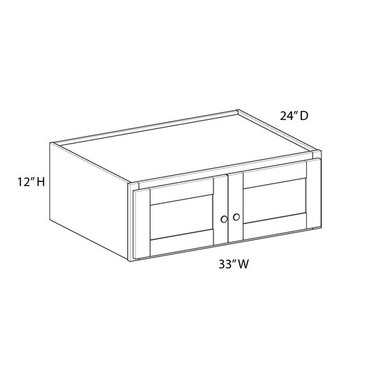 ROCKINGHAM Assembled 33 in. W x 12 in. H x 24 in. D Plywood Wall Cabinet in Painted Stratus | Kunal Kitchens