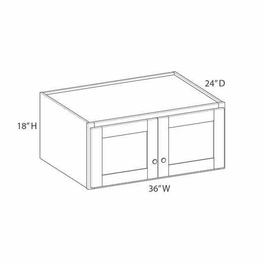 Brighton Assembled 36 in. W x 18 in. H x 24 in. D Plywood Wall Cabinet in Painted White | Kunal Kitchens