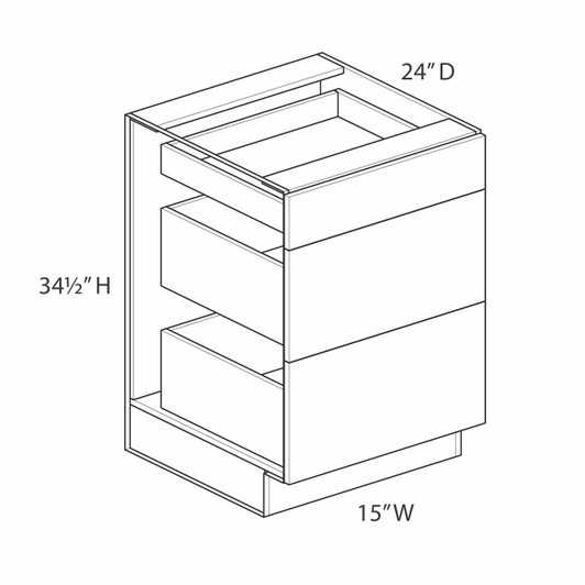 Saratoga DB15 Base 3 Drawers | Kunal Kitchens