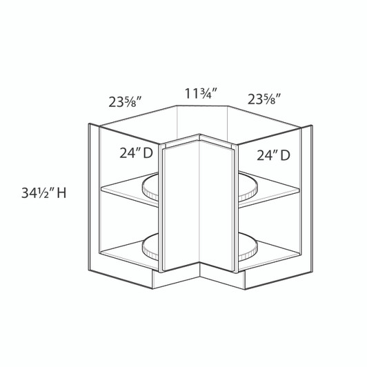 Saratoga LS36-L Easy Reach Lazy Susan | Kunal Kitchens