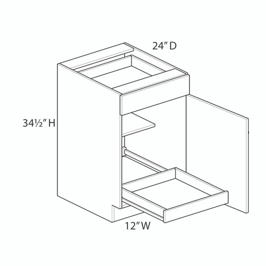 Ithaca B12 (RT1) Base Cabinet + Roll-Out Tray | Kunal Kitchens