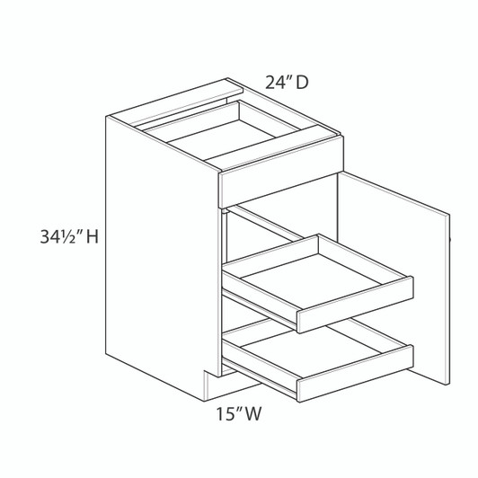 Ithaca B15 (RT2) Base Cabinet + Roll-Out Tray | Kunal Kitchens