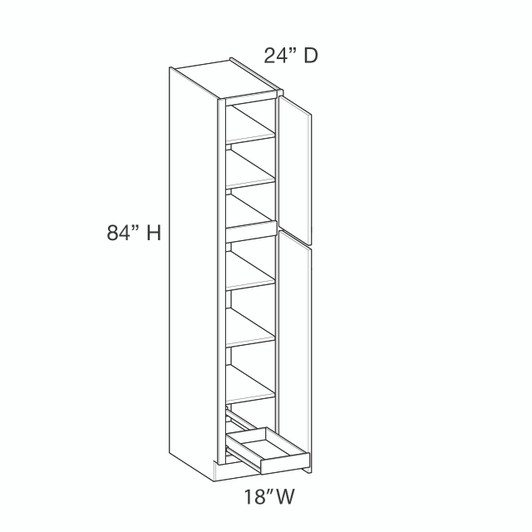 Ithaca UC18X84 (RT1) Utility Cabinet + Roll-Out Tray | Kunal Kitchens