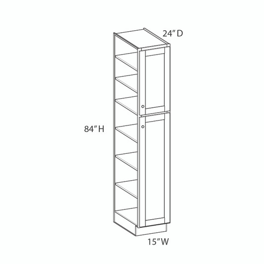 Westport Assembled 18 in. W x 84 in. H x 24 in. D Plywood Tall Cabinet in Painted White | Kunal Kitchens