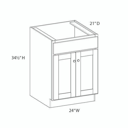 Westport Ready to Assemble 24 in. W x 34.5 in. H x 21 in. D Plywood Vanity Cabinet in Painted White | Kunal Kitchens