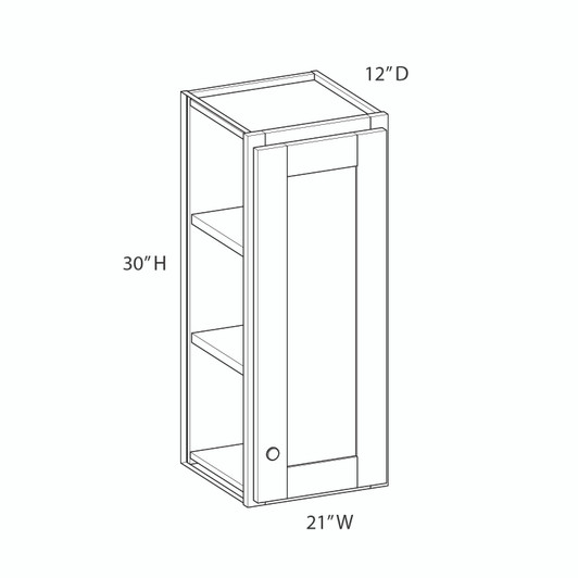 Westport Ready to Assemble 21 in. W x 30 in. H x 12 in. D Plywood Wall Cabinet in Painted White | Kunal Kitchens
