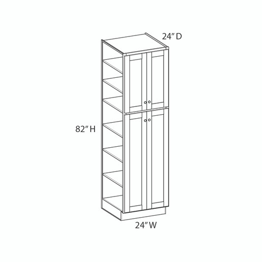 Bedford Assembled 24 in. W x 82 in. H x 24 in. D Plywood Tall Cabinet in Painted White | Kunal Kitchens