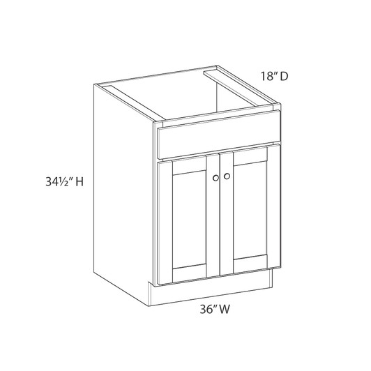 JAMESTOWN Assembled 36 in. W x 34.5 in. H x 18 in. D Plywood Vanity Cabinet w/Bottom Drawer in Espresso | Kunal Kitchens 