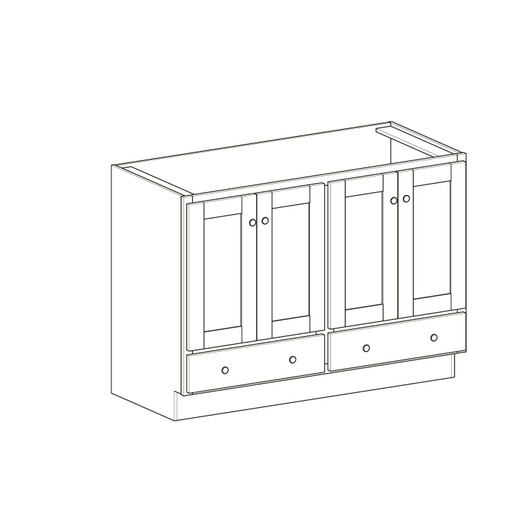 ROCKINGHAM Assembled 60 in. W x 34.5 in. H x 18 in. D Plywood Vanity Cabinet in Painted Stratus | Kunal Kitchens ROCKINGHAM Assembled 60 in. W x 34.5 in. H x 18 in. D Plywood Vanity Cabinet in Painted Stratus | Kunal Kitchens
